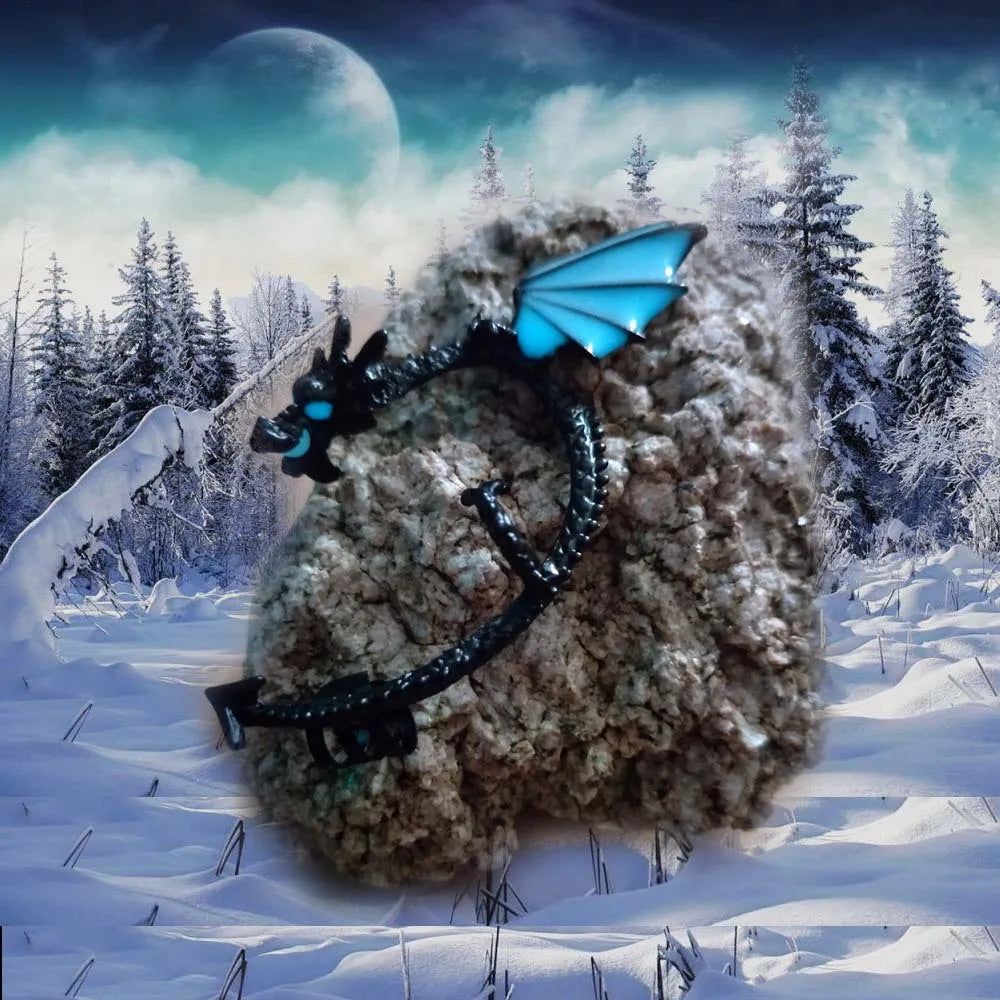 Glow-in-the-Dark Dragon Ear Cuff Earrings – Fantasy Clip-On Stud Jewelry for Women, Girls & Boys - Image 3