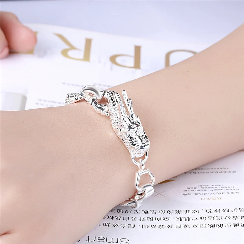 DOTEFFIL 925 Sterling Silver Dragon Cuff Bracelet – Unisex Charm Jewelry for Wedding, Engagement & Parties - Image 3