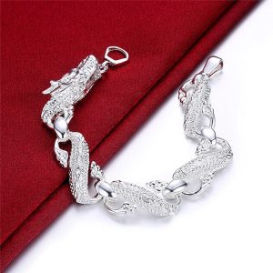 925 Sterling Silver Dragon Cuff Bracelet