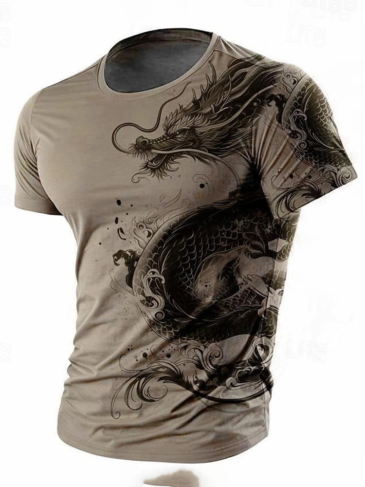 3D Dragon Print Men’s T-Shirt - Image 14