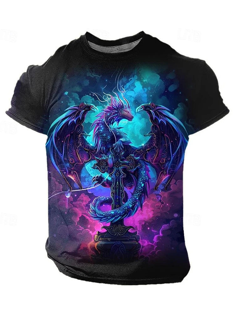 3D Dragon Print Men’s T-Shirt - Image 8