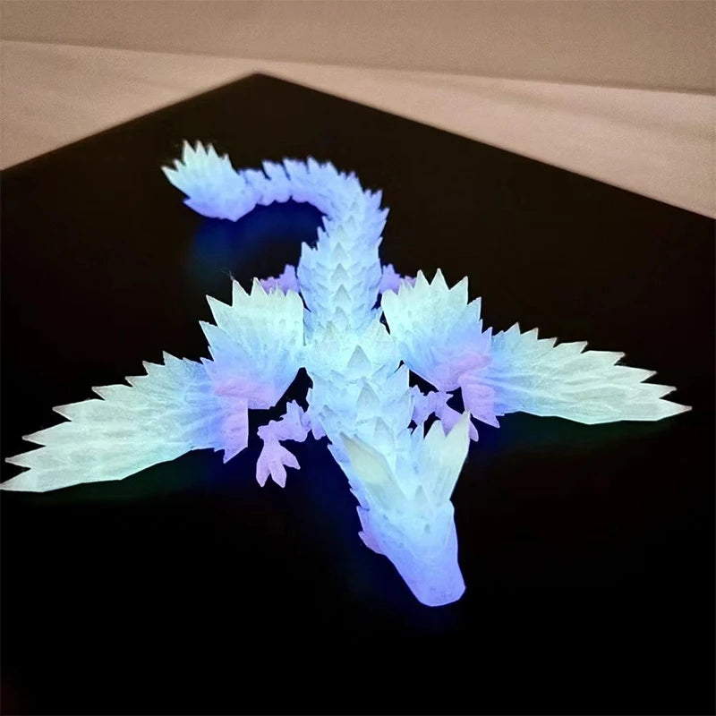 1 PC 3D Printed Crystal Flying Dragon – Winged Joint Movable Divine Dragon Ornament (20cm/45cm) - Image 2
