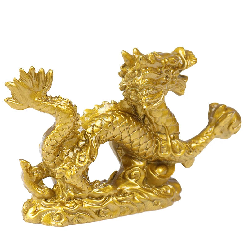 1Pc Good Lucky Golden Dragon Chinese Zodiac Statue – Gold Dragon Desktop Figurine - Image 6