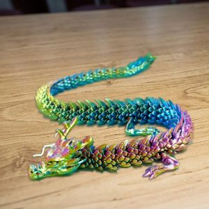 3D Printed Articulated Crystal Chinese Dragon