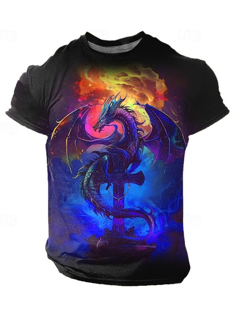 3D Dragon Print Men’s T-Shirt - Image 7