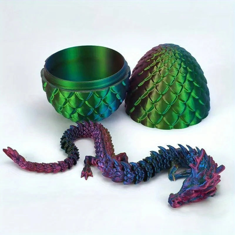 3D Printed Dragon Egg with Fully Articulated Dragon - Image 4