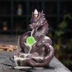 Dragon Shaped Backflow Incense Burner with Sparkling LED Light
