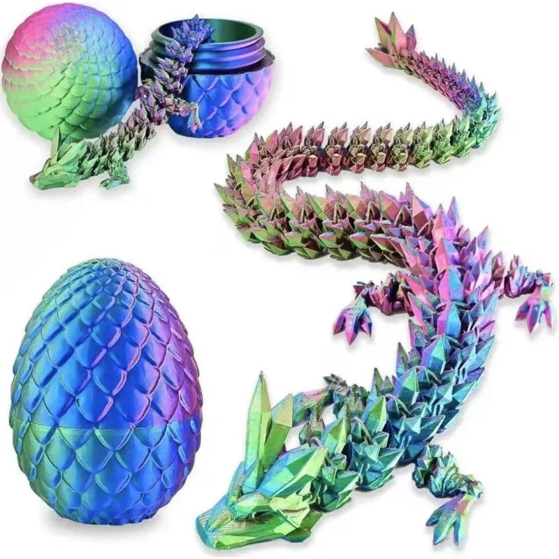 1/2PCS 3D Printed Dragon Egg with Full Articulated Dragon – Movable Desktop Toy & Collectible Ornament