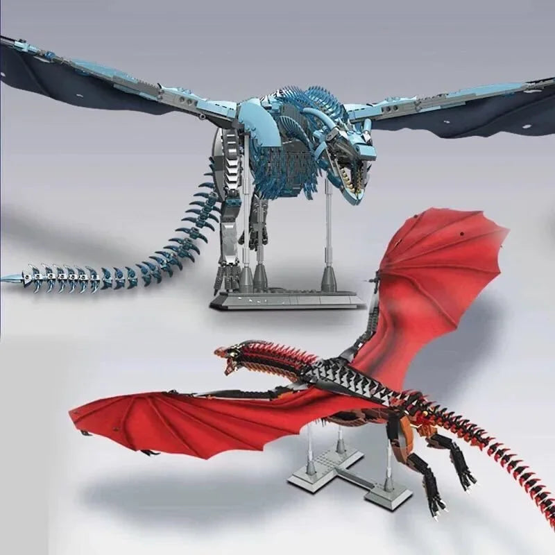 1889PCS Dragon Smaug Building Blocks – Fire Breathing Dragon Animal Model Toy for Kids Christmas Gifts - Image 2
