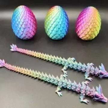 3D Printed Dragon Egg with Articulated Dragon - Image 11