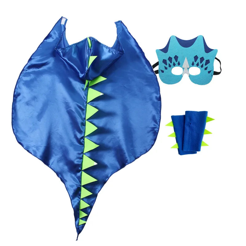 Boys & Girls Dinosaur Cape Dragon Hooded Cloak – Kids Halloween & Christmas Fancy Dress Costume with Mask - Image 8