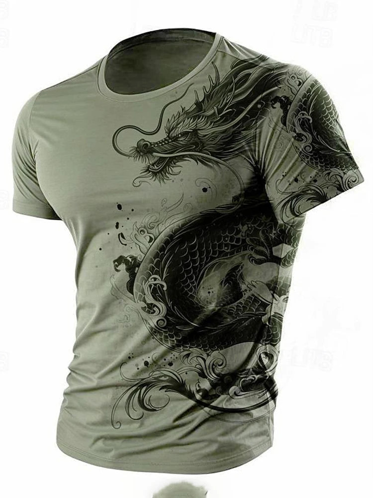 3D Dragon Print Men’s T-Shirt - Image 13