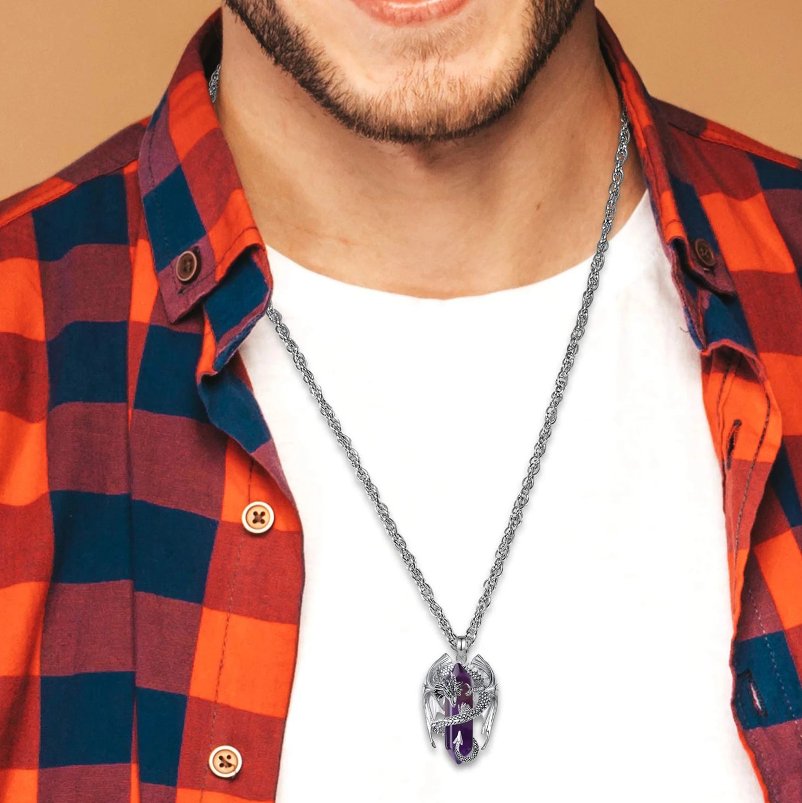 Eudora Dragon-Wrapped Amethyst Necklace - Image 6