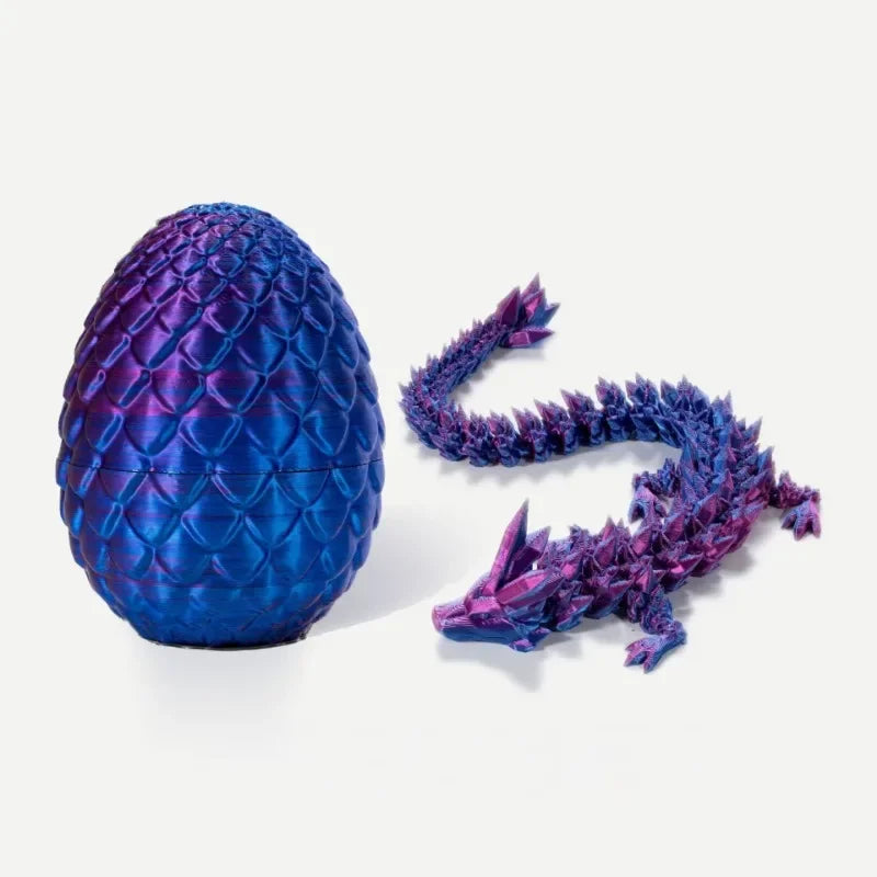 3D Printed Articulated Dragon Egg & Movable Dragon Model Toy - Image 2