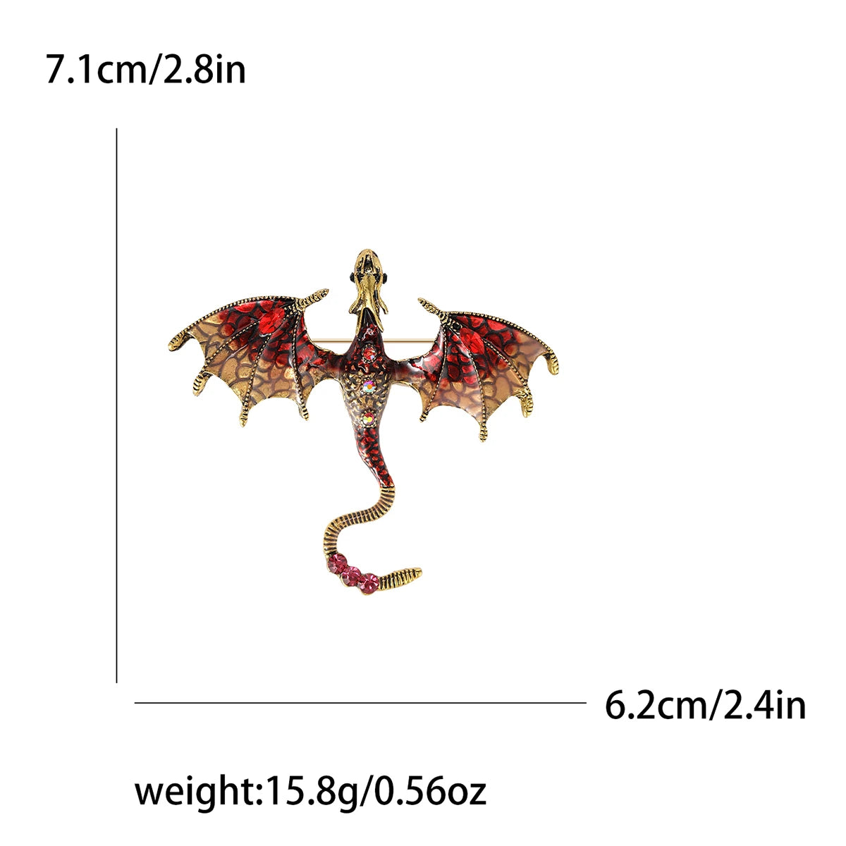 Enamel Dragon Pins for Women Rhinestone Flying Dragons Animal Brooch Banquet Party Backpack Gifts Jewelry Accessories - Image 15