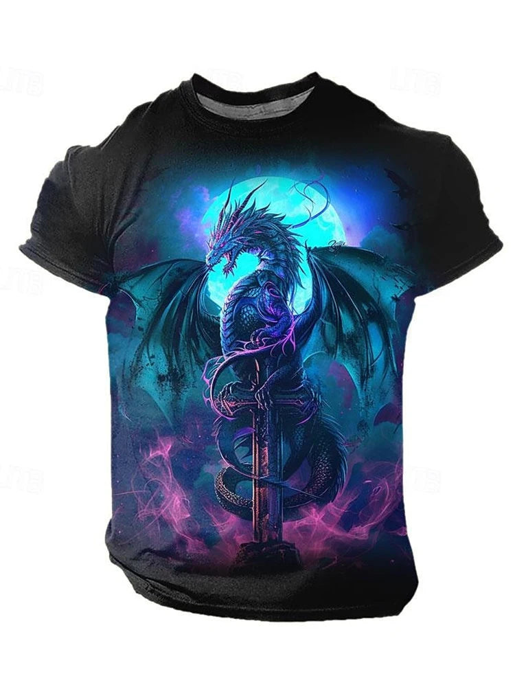 3D Dragon Print Men’s T-Shirt - Image 9