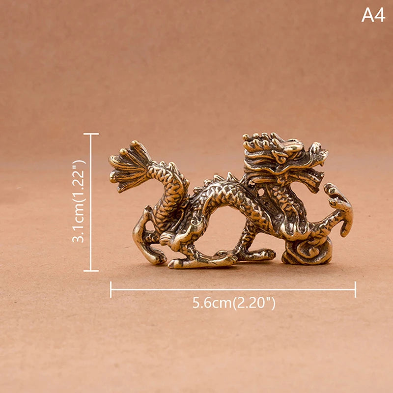 Antique Brass Dragon Statue - Image 9