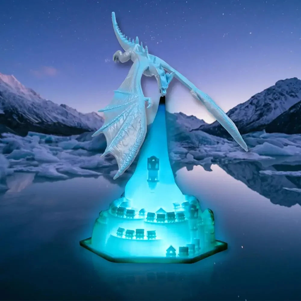 3D Printed Fire & Ice Dragon LED Night Lamp - Image 2