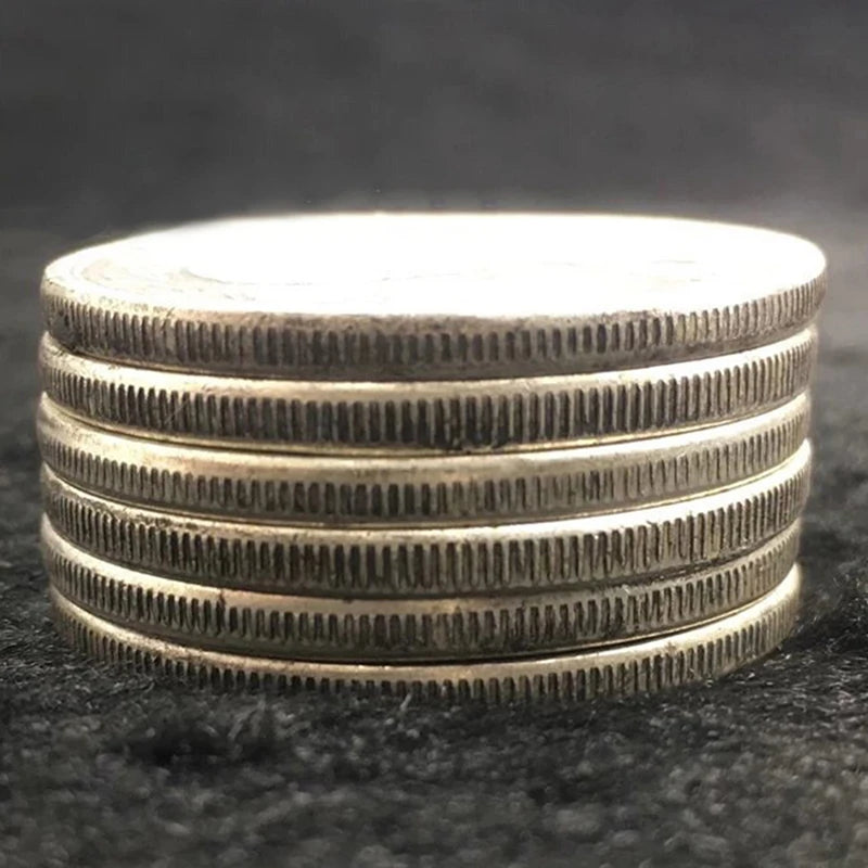 2PCS Antique Feng Shui Silver Double Dragon Lucky Coins - Image 4