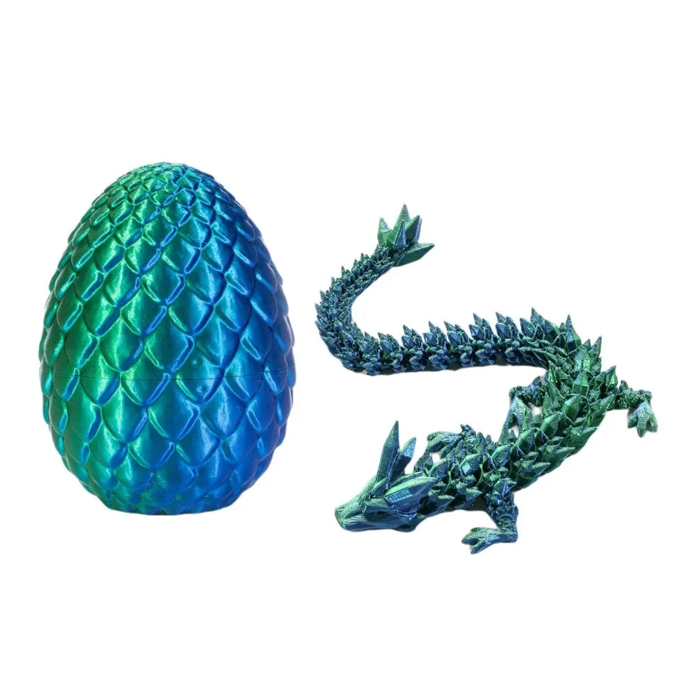 3D Printed Dragon Egg Gift Set – Fully Articulated Crystal Dragon Collectible with Gemstone Ornament | Home Decor Figurine - Image 4