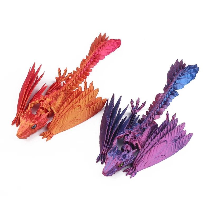 3D Printed Feathered Wyvern Dragon – Articulated Fidget Toy & Home Office Decor - Image 3