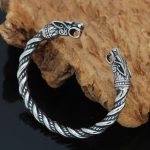 Goth Hip Hop Dragon Head Open Men’s Viking Bangle Wristband Cuff Bracelets