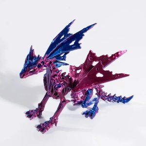 1Pc 3D Printed Dragon Skeleton with Movable Joints – Unique Indoor/Outdoor Decor & Animal Model Figurine