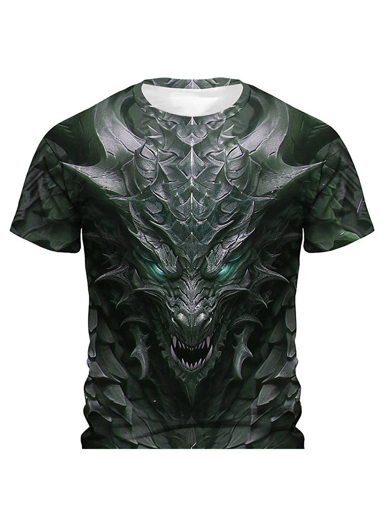 3D Dragon Print Men’s T-Shirt - Image 4