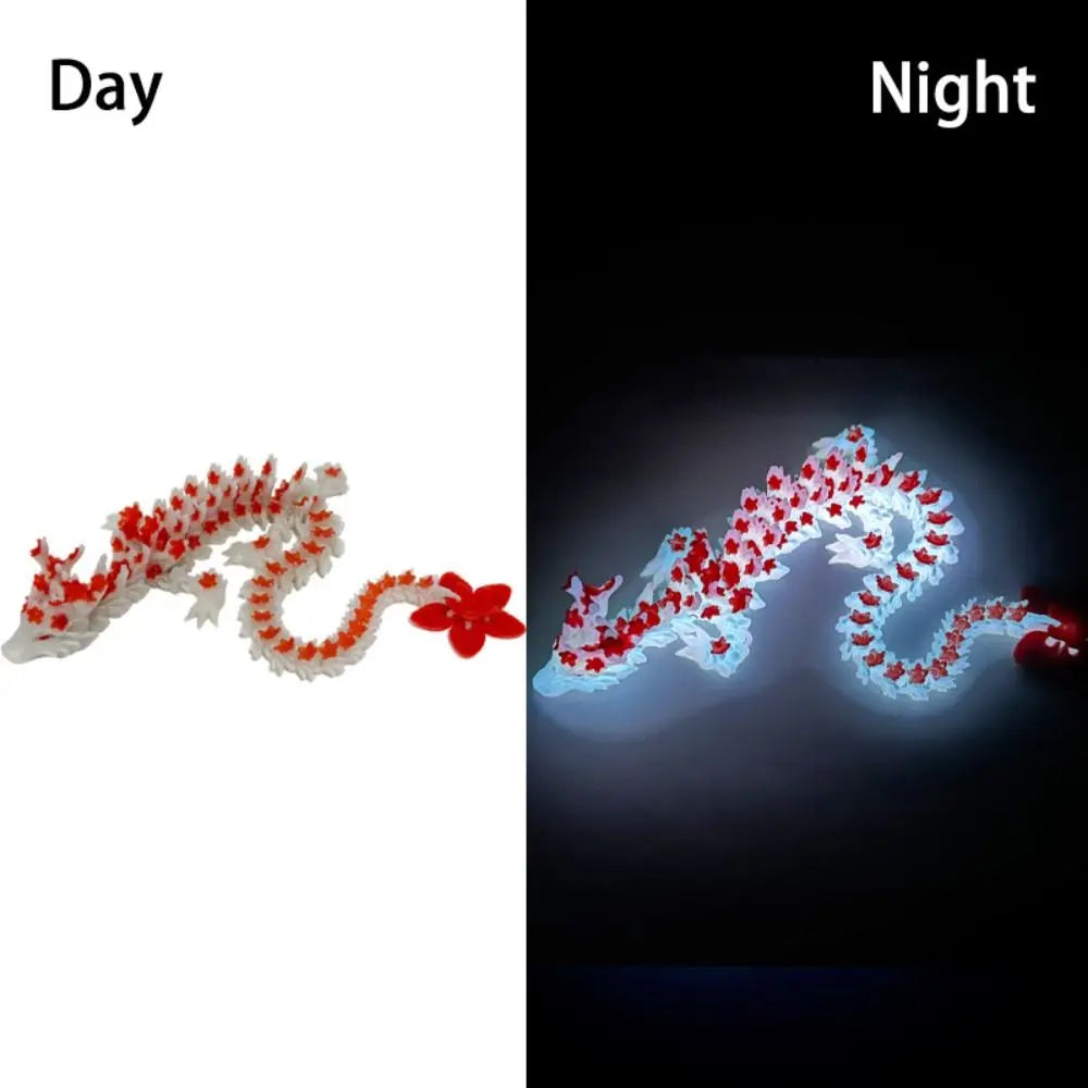 Articulated 3D Printed Dragon Desktop Decoration – Flexible Movable Luminous Chinese Loong Action Figure - Image 5