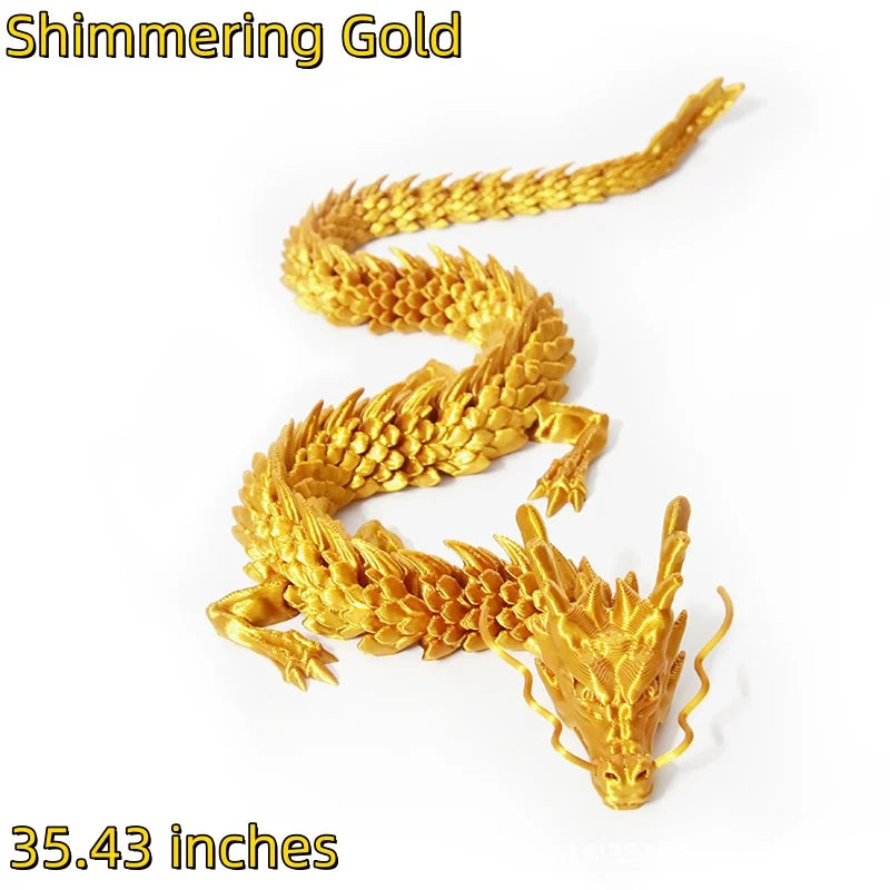 3D Printed Conjoined Dragon Ornaments – Movable Cartoon Style Aquarium & Rockery Decoration (90cm) - Image 4