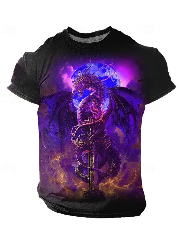 3D Dragon Print Men’s T-Shirt - Image 6