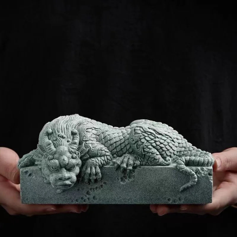 China Mascot Pan Dragon Pillar Statue - Image 9