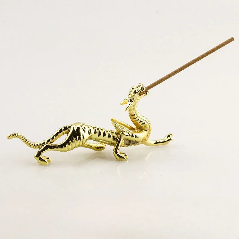 1Pc Metal Gold Dragon Incense Stick Burner – Mini Sandalwood Censer for Home & Office Decor - Image 6