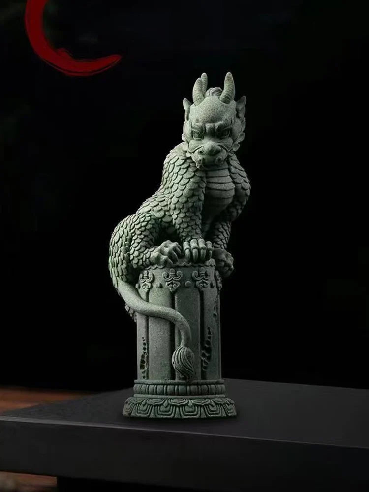 China Mascot Pan Dragon Pillar Statue - Image 10